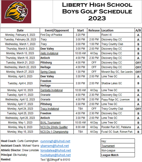2023 Schedule